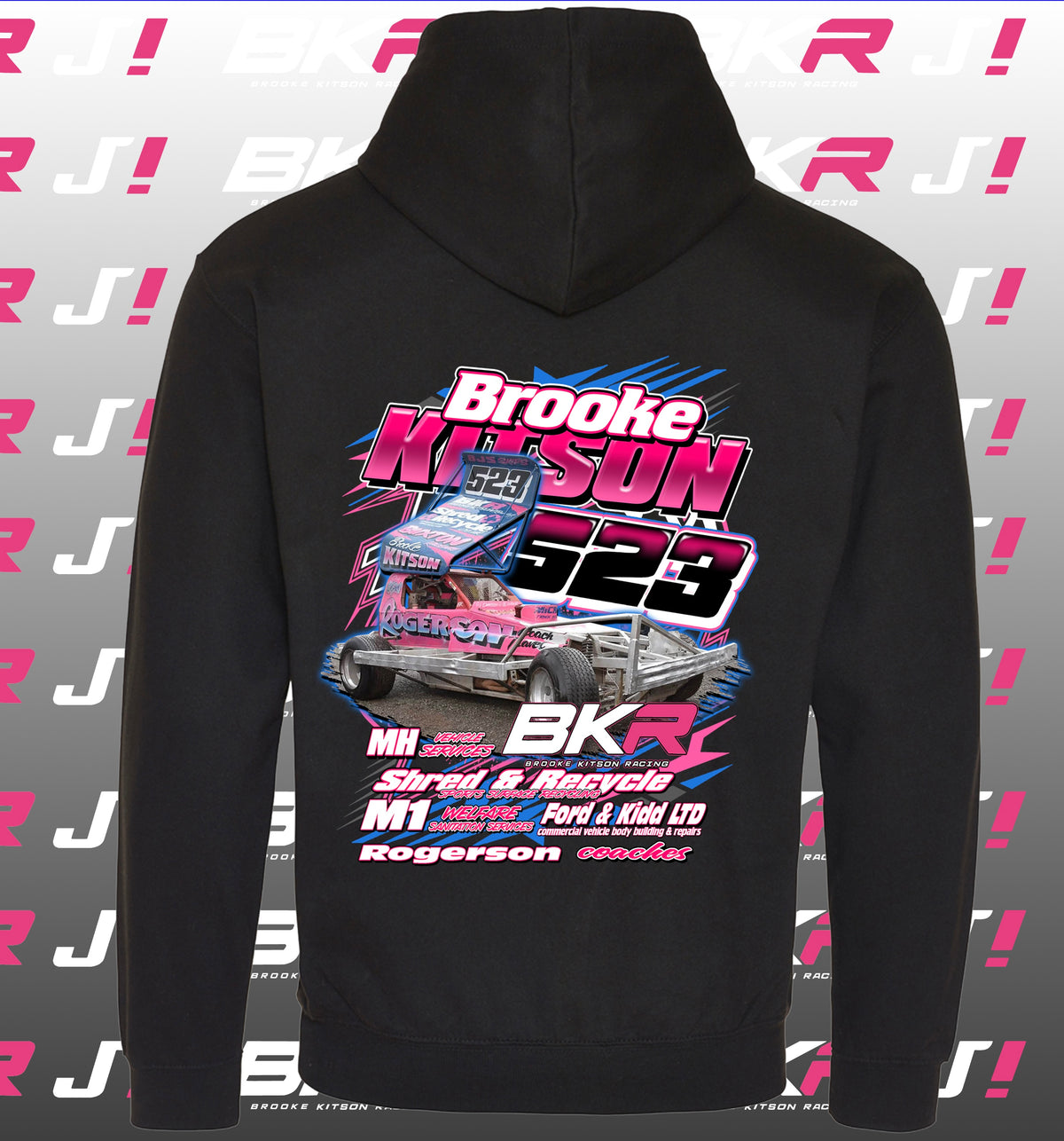 Brooke Kitson Pink Lined Blue Top Hoodie